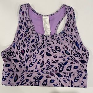 Fabletics Sports Bra Purple Leopard Racerback Size Small